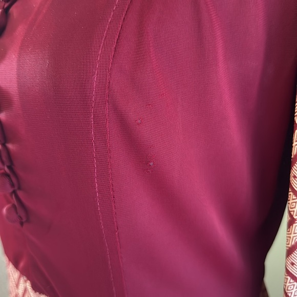 Louis Caring of London Burgundy Patterned Dress, Size 38 - Picture 3 of 6